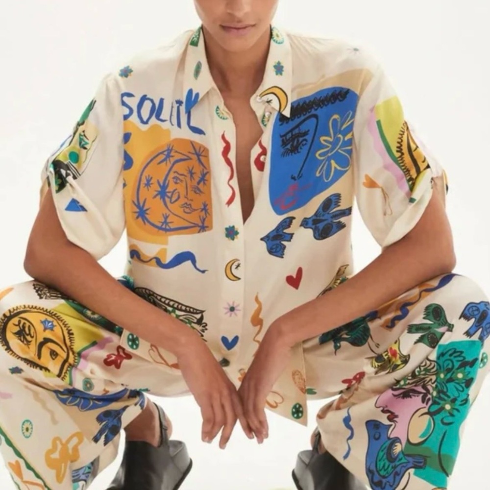 Joie Satin Button Down